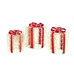 Décoration De Boîtes-cadeaux Holiday Living Autoportante, Lumière Blanc Chaud, 23 Po, Paquet De 3 -Décoration De Noël 10835147c L
