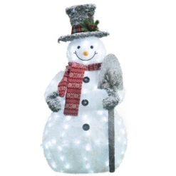 Décoration De Bonhomme De Neige Holiday Living Avec Lumières DEL Blanc Froid, Autportante, 47 Po, Paquet De 1