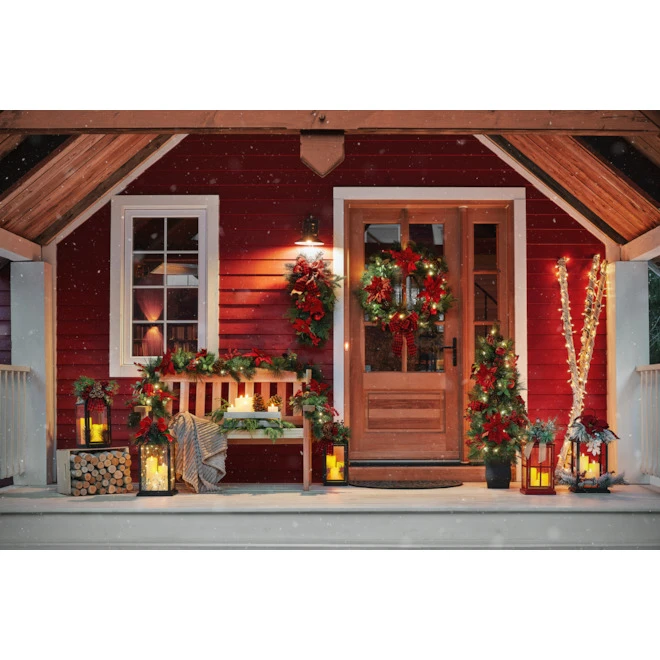 Couronne De Noël Artificielle Holiday Living Intérieure Avec Lumières DEL Blanc Chaud, à Piles, 30 Po, Vert/rouge 2 Couronne De Noël Artificielle Holiday Living Intérieure Avec Lumières DEL Blanc Chaud, à Piles, 30 Po, Vert/rouge – Image 2