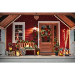 Guirlande De Noël Holiday Living Intérieure Avec Poinsettias Et Lumières DEL Blanc Chaud, 9 Pi 5 Guirlande De Noël Holiday Living Intérieure Avec Poinsettias Et Lumières DEL Blanc Chaud, 9 Pi -Décoration De Noël 14375907c L