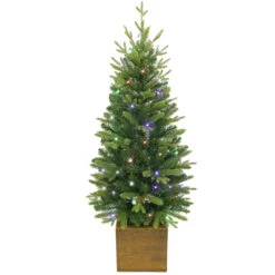 Arbre De Noël Artificiel En Pot De 4 Pi Illuminé à Piles Par Holiday Living, 50 Lumières DEL Multicolores