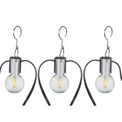 Guirlande Lumineuse LED Pour Parasol Avec Crochets En Métal Et Accents Argentés