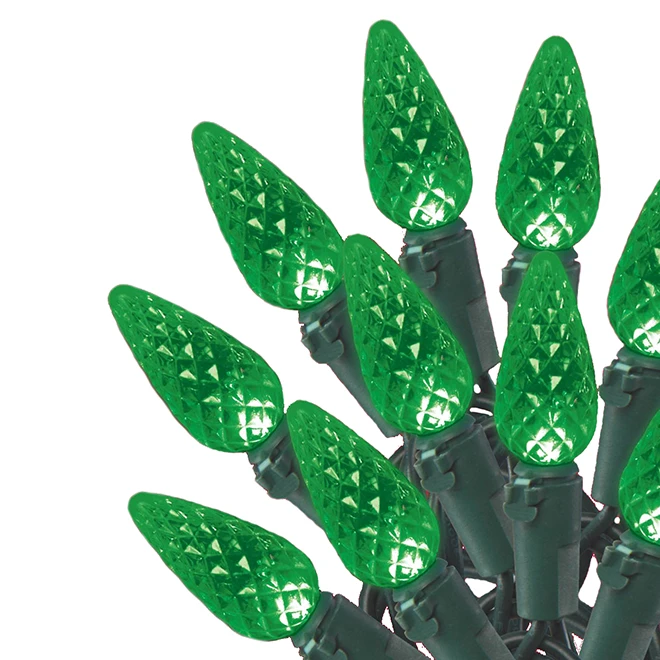 Sylvania Jeu De 70 Lumières, Intérieur/extérieur, DEL C6, Vert 1 Sylvania Jeu De 70 Lumières, Intérieur/extérieur, DEL C6, Vert