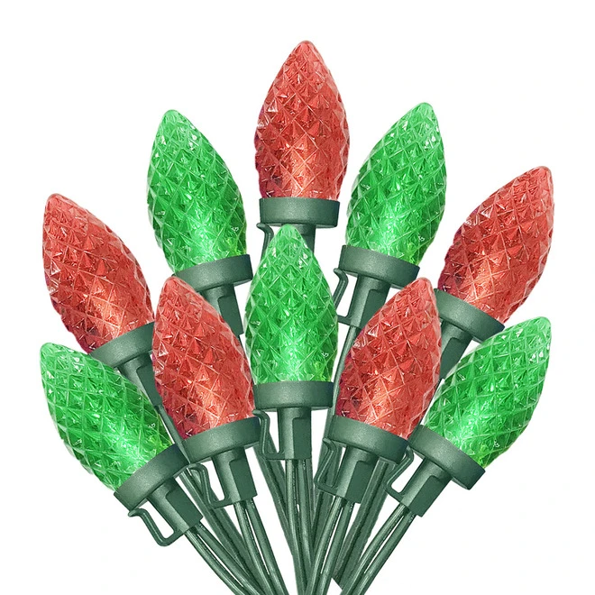 Jeu De Lumière De Sylvania, 100 DEL C9 Intérieur Et Extérieur, 50 Pi, Rouge Et Vert 1 Jeu De Lumière De Sylvania, 100 DEL C9 Intérieur Et Extérieur, 50 Pi, Rouge Et Vert