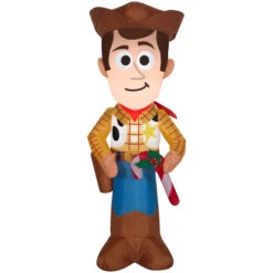 Woody Gonflable Illuminé Avec Canne De Noël Disney Airblown, 3,5 Pi