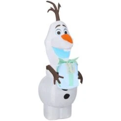 Disney Olaf Avec Cadeau Gonflable Illuminé Airblown La Reine Des Neiges, 4 Pi