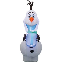 Disney Olaf Avec Cadeau Gonflable Illuminé Airblown La Reine Des Neiges, 4 Pi -Décoration De Noël 23036036c L