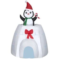 Pingouin Dans Son Igloo Animé Airblown, 5 Pi