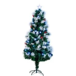 Arbre De Noël Illuminé à Fibre Optique, Vert, 72"