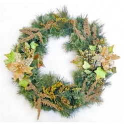 Couronne Intérieure/extérieure Henryka, 30 Po, Décorations Et Baies Dorées