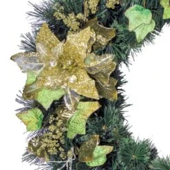 Couronne Décorée Intérieure/extérieure Henryka, 30 Po, Fleurs Dorées -Décoration De Noël 330747143 AlternateImage2 l