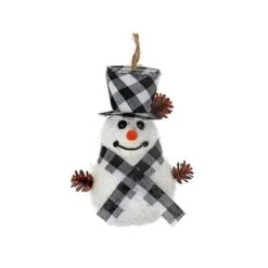 Ensemble D'ornements IH Casa Decor Noirs En Forme De Bonhomme De Neige, Paquet De 12