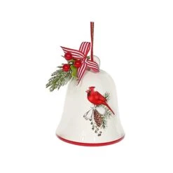 Ensemble De Cloches De Noël Multicolores IH Casa Decor Avec Cardinal, Paquet De 4