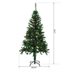 Sapin De Noël Artificiel De HomCom De 4,9 pi Sur Pieds Régulier, Vert -Décoration De Noël 330928528 AlternateImage2 l