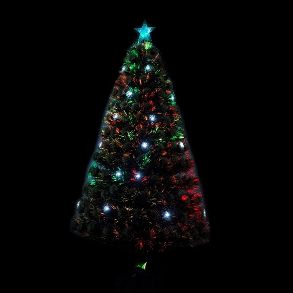 Sapin De Noël Artificiel De HomCom De 4 pi Floqué Sur Pieds Régulier Avec 16 Lumières Multicolores, Vert 5 Sapin De Noël Artificiel De HomCom De 4 pi Floqué Sur Pieds Régulier Avec 16 Lumières Multicolores, Vert – Image 5