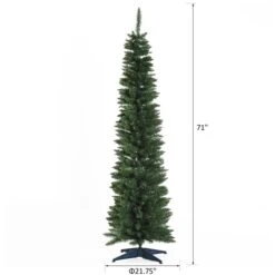 Sapin De Noël Artificiel De HomCom De 6 pi Sur Pieds Mince, Vert -Décoration De Noël 330928550 AlternateImage2 l