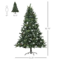 Sapin De Noël Artificiel De HomCom De 6,9 pi Floqué Sur Pieds Régulier, Vert 7 Sapin De Noël Artificiel De HomCom De 6,9 pi Floqué Sur Pieds Régulier, Vert -Décoration De Noël 330928553 AlternateImage2 l