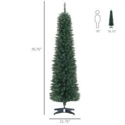 Sapin De Noël Artificiel De HomCom De 6 pi Sur Pieds Mince Avec 200 Lumières Multicolores, Vert -Décoration De Noël 330928556 AlternateImage2 l