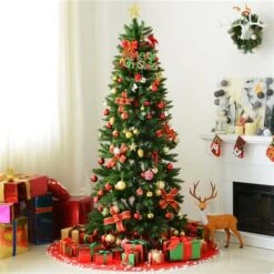 Sapin De Noël Artificiel De HomCom De 6,9 pi Sur Pieds De Style épinette Régulier, Vert -Décoration De Noël 330928560 AlternateImage4 l