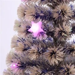 Sapin De Noël Artificiel De HomCom De 5 pi Sur Pieds Régulier Avec 21 Lumières Multicolores, Blanc -Décoration De Noël 330928563 AlternateImage4 l