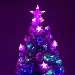 Sapin De Noël Artificiel De HomCom De 5 pi Sur Pieds Régulier Avec 21 Lumières Multicolores, Blanc -Décoration De Noël 330928563 AlternateImage5 l