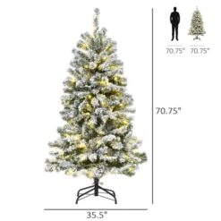 Sapin De Noël Artificiel De HomCom De 6 pi Floqué Sur Pieds Régulier Avec 250 Lumières Multicolores, Vert 6 Sapin De Noël Artificiel De HomCom De 6 pi Floqué Sur Pieds Régulier Avec 250 Lumières Multicolores, Vert -Décoration De Noël 330928571 AlternateImage2 l