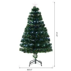 Sapin De Noël Artificiel De HomCom De 4 pi Sur Pieds Régulier Avec 130 Lumières Multicolores, Vert -Décoration De Noël 330928574 AlternateImage2 l