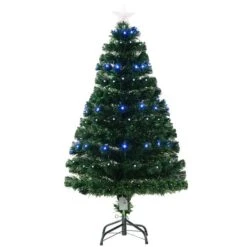 Sapin De Noël Artificiel De HomCom De 4 pi Sur Pieds Régulier Avec 130 Lumières Multicolores, Vert -Décoration De Noël 330928574 AlternateImage3 l