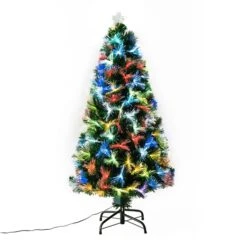 Sapin De Noël Artificiel De HomCom De 4 pi Sur Pieds De Style Pin Régulier Avec 130 Lumières Multicolores,