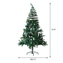 Sapin De Noël Artificiel De HomCom De 6 pi Sur Pieds Régulier, Vert -Décoration De Noël 330928614 AlternateImage2 l