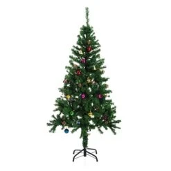 Sapin De Noël Artificiel De HomCom De 6 pi Sur Pieds Régulier, Vert