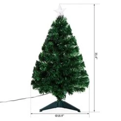Sapin De Noël Artificiel De HomCom De 3 pi Sur Pieds Régulier Avec 90 Lumières Multicolores, Vert -Décoration De Noël 330928631 AlternateImage2 l