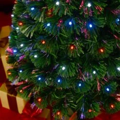 Sapin De Noël Artificiel De HomCom De 3 pi Sur Pieds Régulier Avec 90 Lumières Multicolores, Vert -Décoration De Noël 330928631 AlternateImage3 l