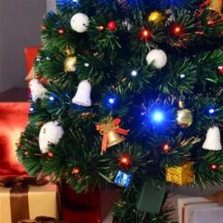 Sapin De Noël Artificiel De HomCom De 3 pi Sur Pieds Régulier Avec 90 Lumières Multicolores, Vert -Décoration De Noël 330928631 AlternateImage4 l