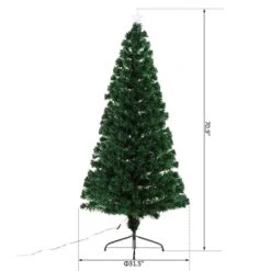 Sapin De Noël Artificiel De HomCom De 6 pi Sur Pieds Style Pin Régulier Avec 24 Lumières Multicolores, Vert -Décoration De Noël 330928661 AlternateImage2 l