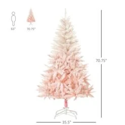 Sapin De Noël Artificiel De HomCom De 6 pi Sur Pieds De Style épinette Régulier, Rose -Décoration De Noël 330928676 AlternateImage2 l