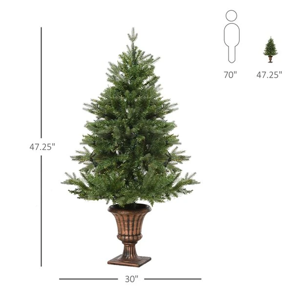 Sapin De Noël Artificiel De HomCom De 4 pi En Pot Régulier Avec 80 Lumières Constantes Multicolores, Vert 3 Sapin De Noël Artificiel De HomCom De 4 pi En Pot Régulier Avec 80 Lumières Constantes Multicolores, Vert – Image 3