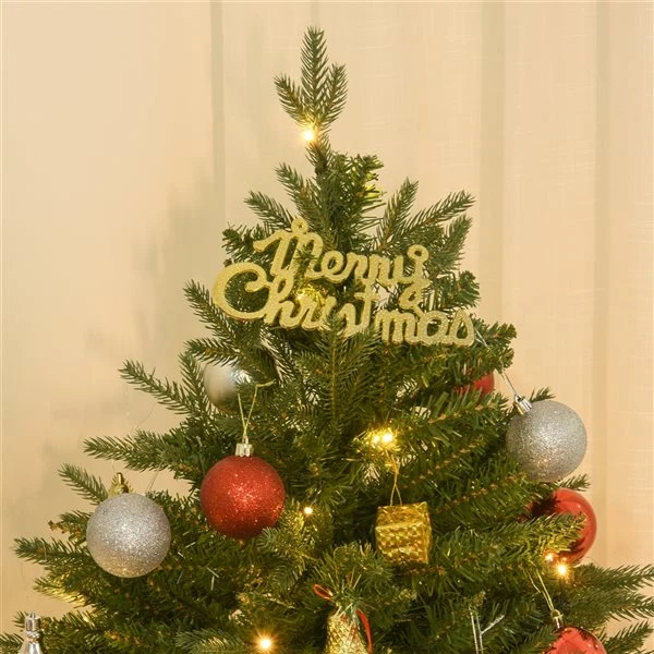 Sapin De Noël Artificiel De HomCom De 4 pi En Pot Régulier Avec 80 Lumières Constantes Multicolores, Vert 4 Sapin De Noël Artificiel De HomCom De 4 pi En Pot Régulier Avec 80 Lumières Constantes Multicolores, Vert – Image 4