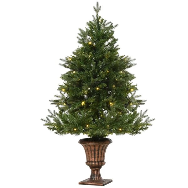 Sapin De Noël Artificiel De HomCom De 4 pi En Pot Régulier Avec 80 Lumières Constantes Multicolores, Vert 1 Sapin De Noël Artificiel De HomCom De 4 pi En Pot Régulier Avec 80 Lumières Constantes Multicolores, Vert