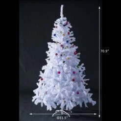 Sapin De Noël Artificiel De HomCom De 5,9 pi Sur Pieds De Style épinette Régulier, Blanc -Décoration De Noël 330928697 AlternateImage2 l