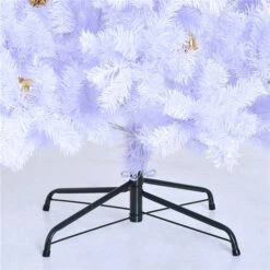 Sapin De Noël Artificiel De HomCom De 5,9 pi Sur Pieds De Style épinette Régulier, Blanc -Décoration De Noël 330928697 AlternateImage4 l