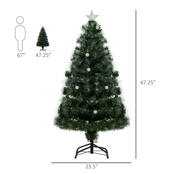 Sapin De Noël Artificiel De HomCom De 4 pi Régulier Sur Pieds Avec 130 Lumières Multicolores, Vert 3 Sapin De Noël Artificiel De HomCom De 4 pi Régulier Sur Pieds Avec 130 Lumières Multicolores, Vert – Image 3