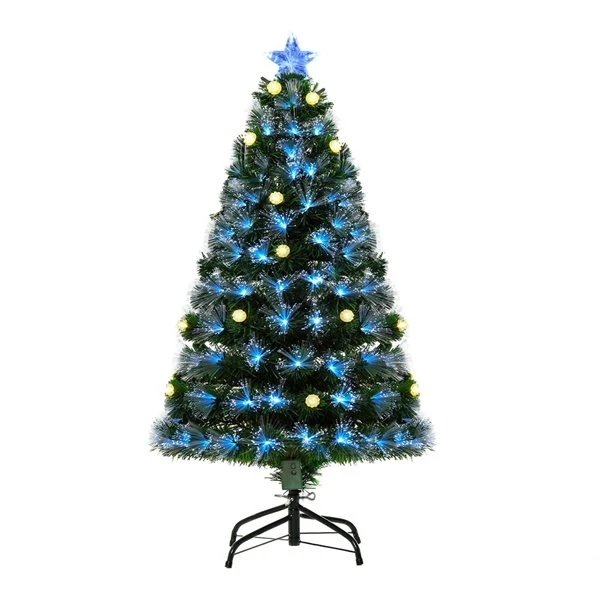 Sapin De Noël Artificiel De HomCom De 4 pi Régulier Sur Pieds Avec 130 Lumières Multicolores, Vert 1 Sapin De Noël Artificiel De HomCom De 4 pi Régulier Sur Pieds Avec 130 Lumières Multicolores, Vert