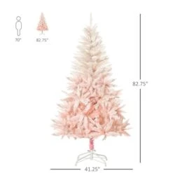 Sapin De Noël Artificiel De HomCom De 7 pi Sur Pieds De Style épinette Régulier, Rose -Décoration De Noël 330928808 AlternateImage2 l