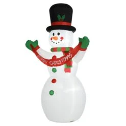 Bonhomme De Neige De Noël Gonflable Avec DEL Par HomCom De 95,75 po