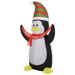 Pingouin De Noël Gonflable Avec DEL Par HomCom De 95,75 po