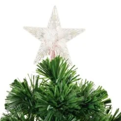 Arbre De Noël Artificiel HomCom De 5 pi Charnu Avec 24 Lumières DEL Multicolores étincelantes Et Fibre Optique, Vert -Décoration De Noël 330951221 AlternateImage4 l