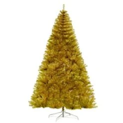 Arbre De Noël Artificiel HomCom De 7,5 pi Charnu Et Sans Lumière, Doré
