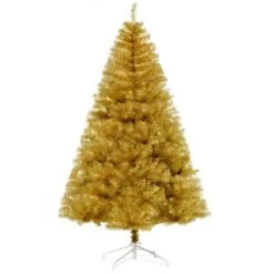 Sapin De Noël Artificiel Or Charnu Sur Pied Par HomCom De 6 pi