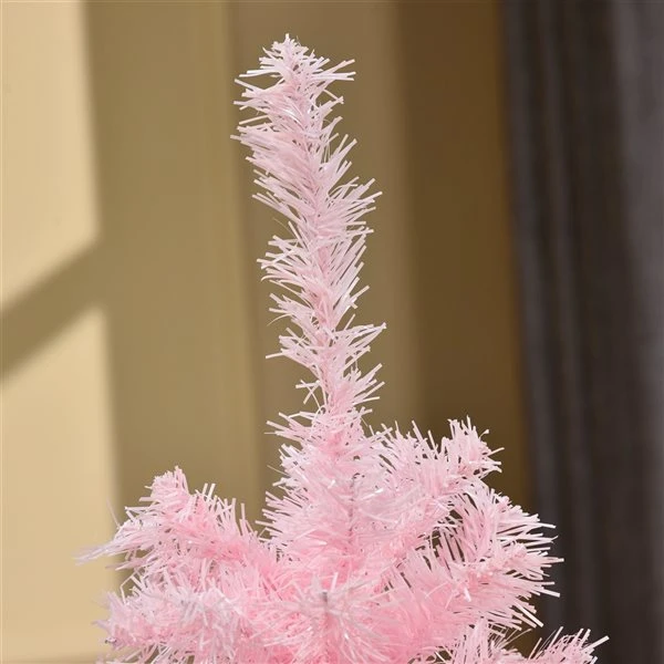 Sapin De Noël Artificiel Rose Charnu Sur Pied Par HomCom De 4 pi 3 Sapin De Noël Artificiel Rose Charnu Sur Pied Par HomCom De 4 pi – Image 3